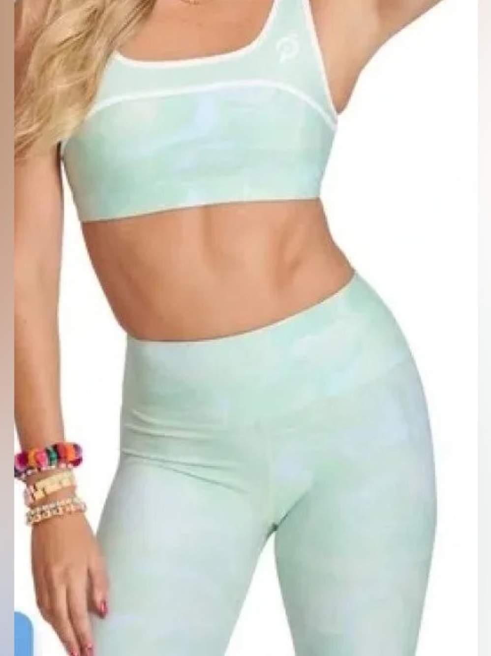 Peloton Here Now Glaze Swirl Bra Top & High Waisted Leggings Set - L